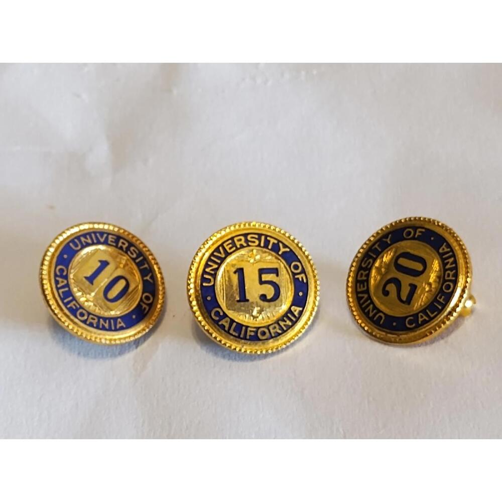 VTG University of California Employee 10-20 Year Service Award Pin Screw Back